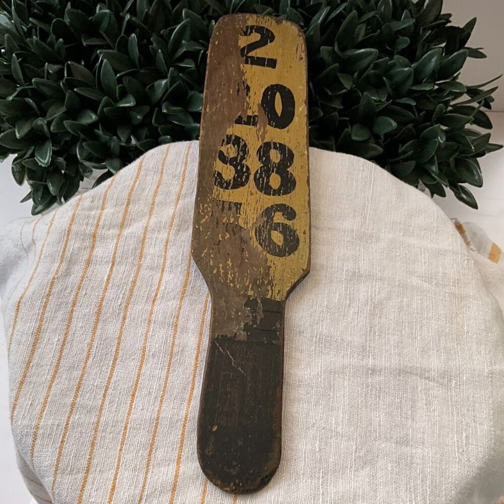 RARE antique wooden carnival betting paddle - primitive wooden betting paddle